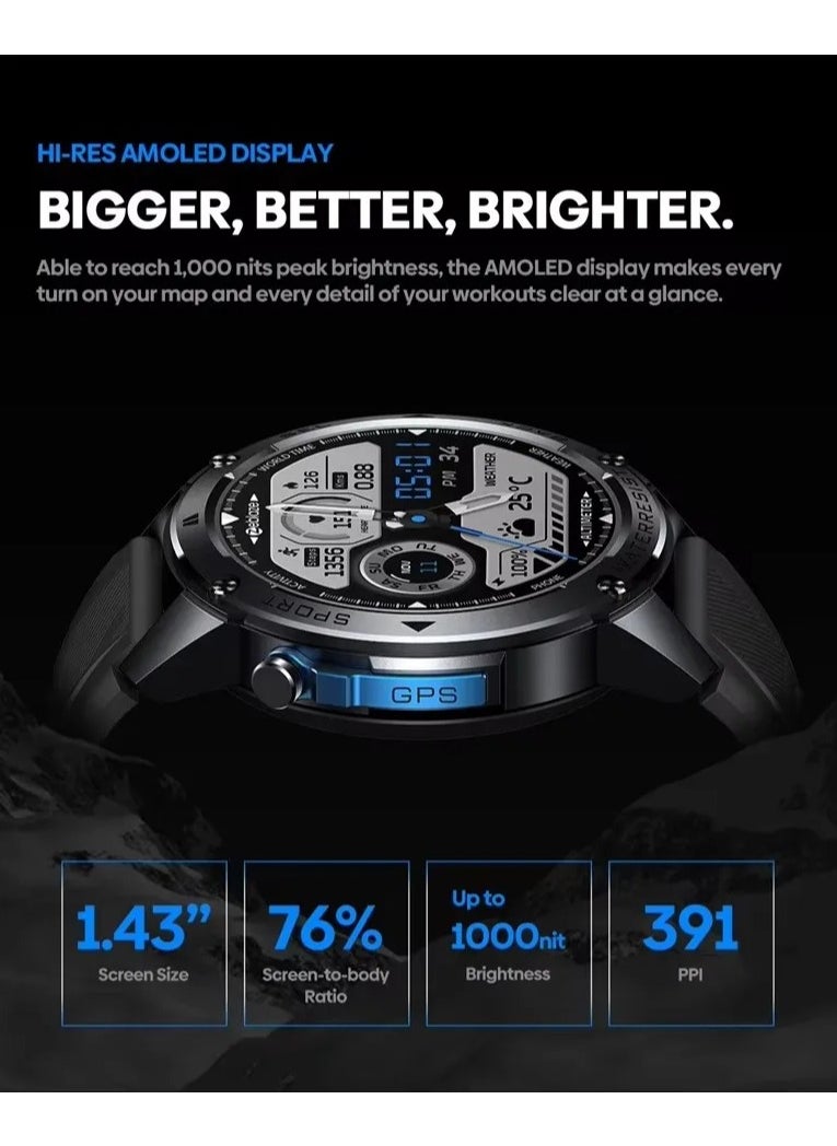 Zeblaze - Zeblaze Stratos 2 Ultra GPS Smartwatch Deep Waterproof 10 ATM Blood Oxygen Fitness Tracking Swimming Level Outdoor Watches - Image 1