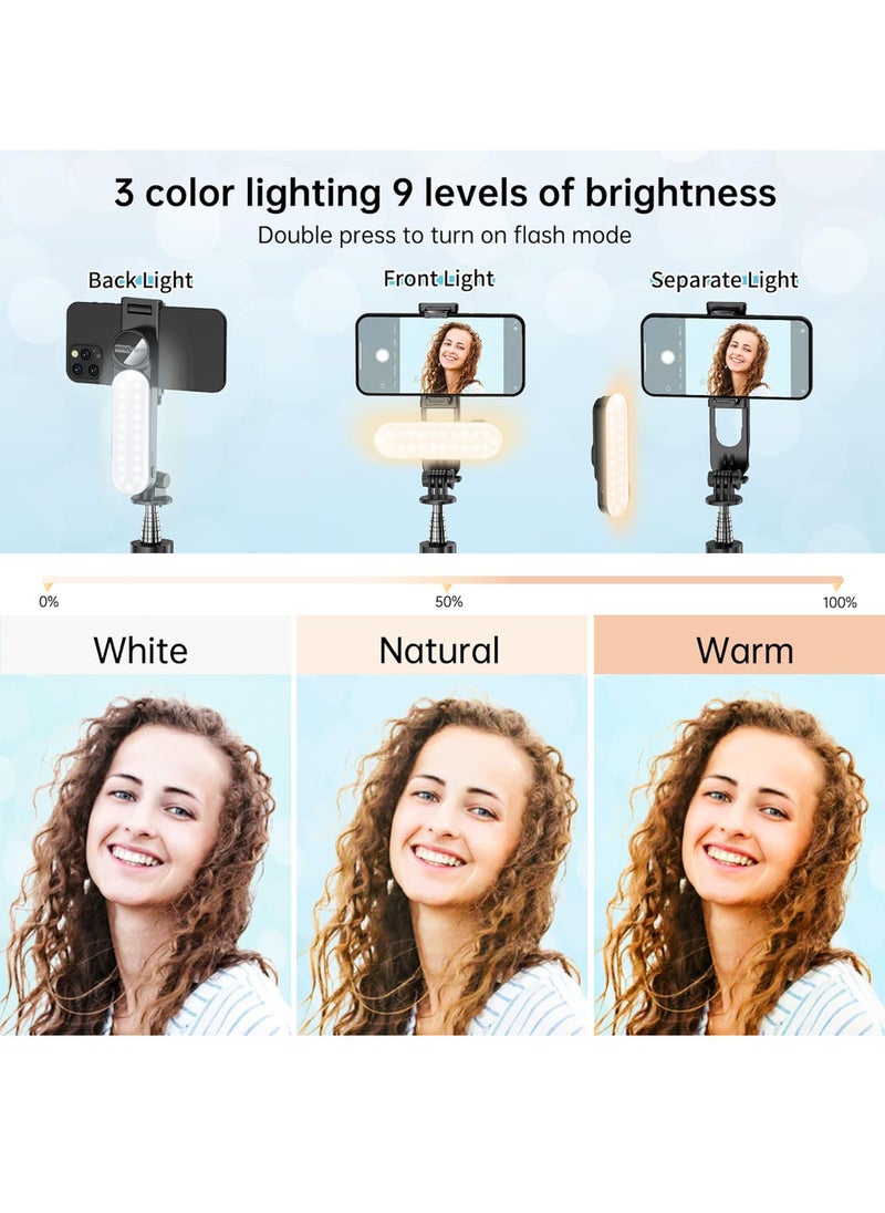 Uwals - Stable Selfie Stick Tripod with Fill Light, 110cm Extendable Selfie Stick with Wireless Remote and Tripod Stand 360 Rotation for iPhone, Samsung and Smartphone - Image 1