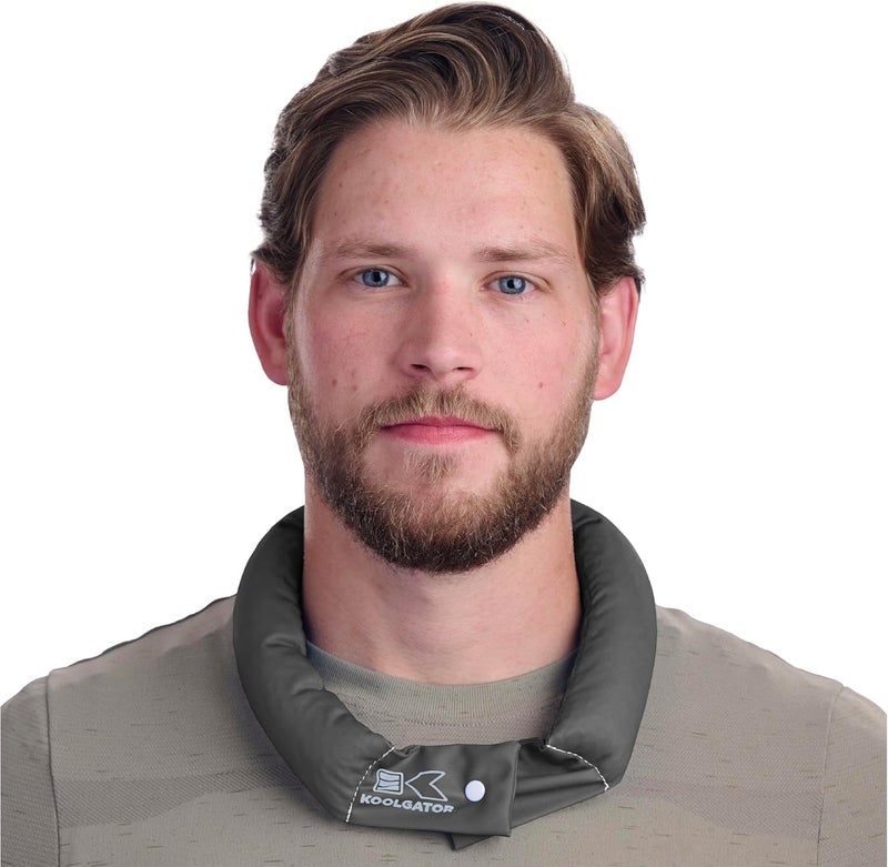 KOOLGATOR Evaporative Cooling Neck Wrap – Reusable Neck Cooler with Long Lasting Relief During Hot Weather Activities, Sports, & Outdoor Work, Gray, 3 Pack - Image 1