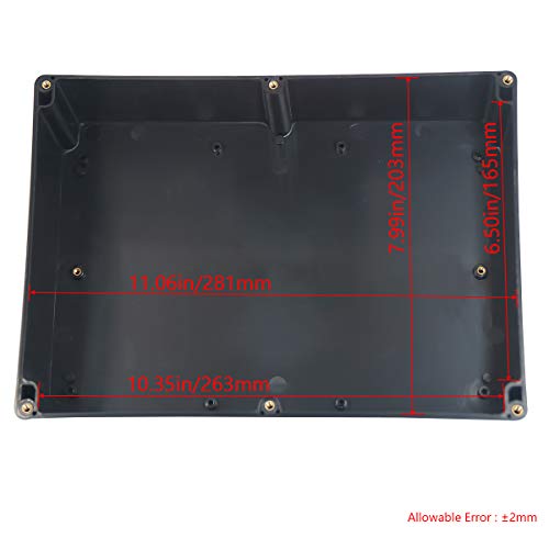 Otdorpatio Project Box IP65 Waterproof Junction Box ABS Plastic Black Electrical Boxes DIY Electronic Project Case Power Enclosure 11.42x8.27x3.94 inch (290x210x100 mm) - Image 3