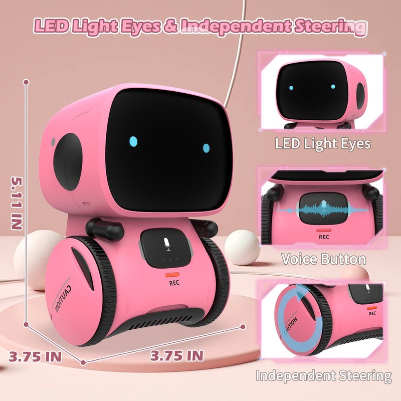 KaeKid Robots for Girls 35 Interactive Smart Robotic with Touch Sensor Voice Control Speech Recognition Singing Dancing Repeating and Recording Gift for Kids - Image 3
