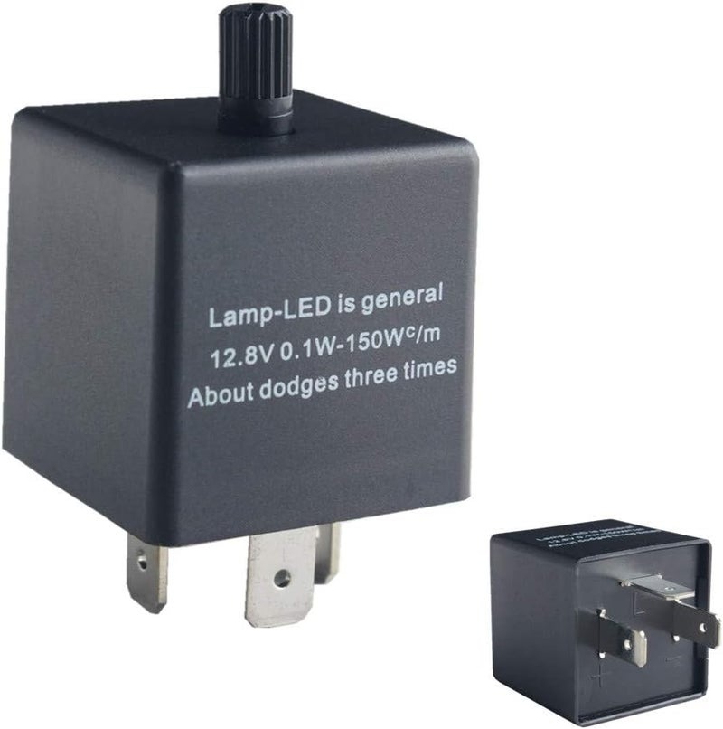 DEWHEL 1 pc 3-Pin CF-13 CF13 EP34 Electronic Flasher Relay Fix w/Speed Adjustable Function for LED Turn Signal Light Bulbs Resolve Rapid Quick Flash Issue - Image 1