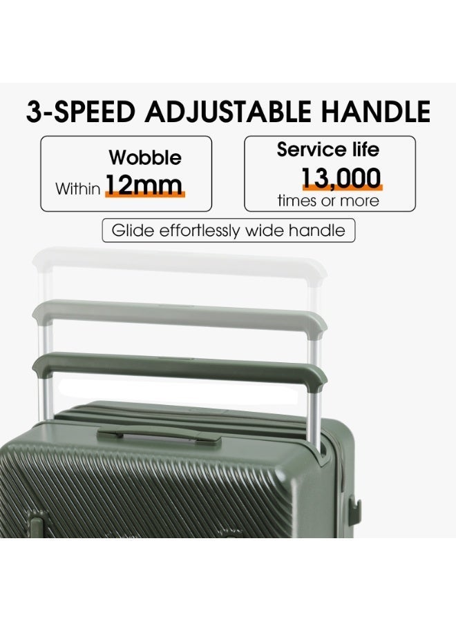 LIGHTGO 7655 PC Suitcase check in luggage 20 inch with TSA travel case Green color - Image 2