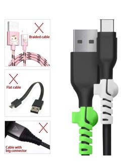 Generic 2 pcs Charger Cable Protector with Sucker Suction, Data Cable Management Saver Charging Cord Protective for iPhone Samsung MacBook Universal Earphone Cable Cover  - Image 1
