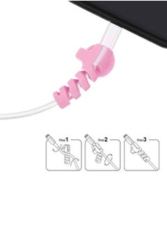 Generic 2 pcs Charger Cable Protector with Sucker Suction, Data Cable Management Saver Charging Cord Protective for iPhone Samsung MacBook Universal Earphone Cable Cover  - Image 5