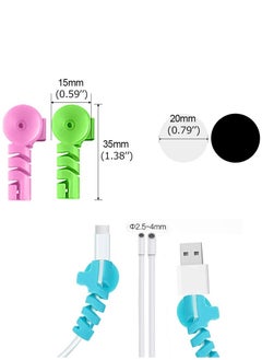 Generic 2 pcs Charger Cable Protector with Sucker Suction, Data Cable Management Saver Charging Cord Protective for iPhone Samsung MacBook Universal Earphone Cable Cover  - Image 4
