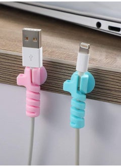 Generic 2 pcs Charger Cable Protector with Sucker Suction, Data Cable Management Saver Charging Cord Protective for iPhone Samsung MacBook Universal Earphone Cable Cover  - Image 2