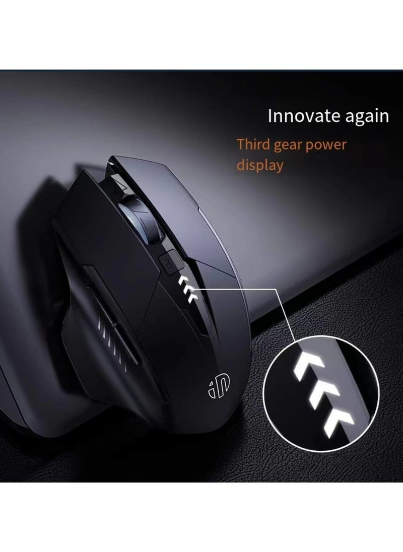 inphic - Inphic 500.0 mAh Rechargeable Wireless Optical Mouse Black - Image 1