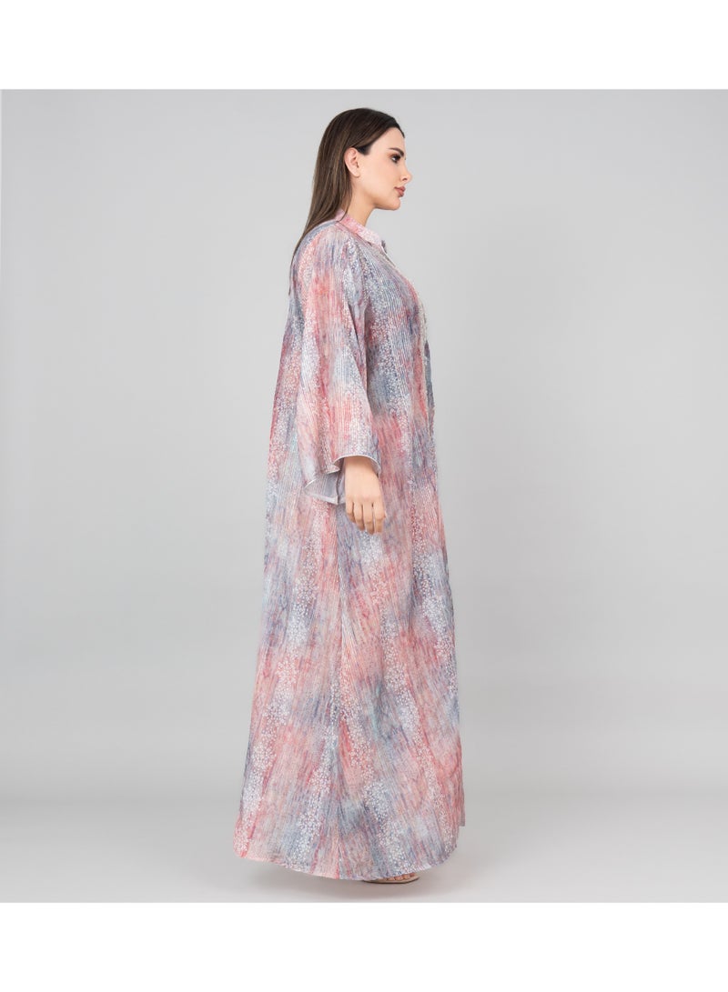 IKKXA Petal Grace Embroidered Jalabiya with Belt - Image 3