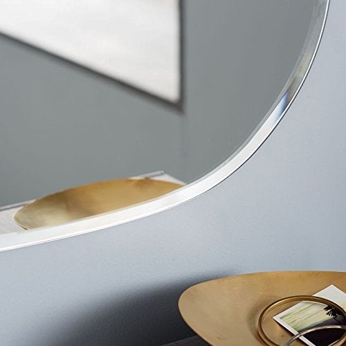 Kunhar Glass Frameless Oval Wall Mirror, 12 X 15 Inch, (3 MM), Silver - Image 2