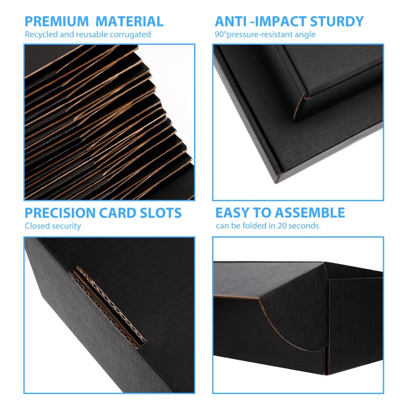 DUZCLI Small Shipping Boxes 12x9x4 Inches â€“ Black Corrugated Cardboard Boxes (20-Pack) for Mailing, Packing, Small Business & Gift Packaging - Recyclable & Sturdy - Image 5