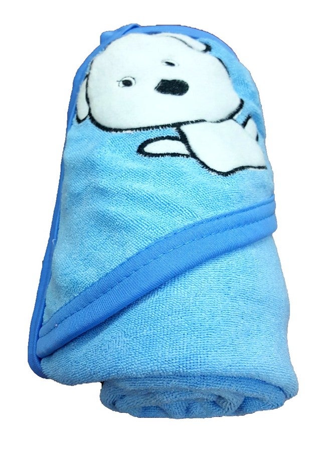 BRANDONN Baby Boy's and Girl's Terry Cotton Baby Bath Towel Cum Baby Wrapper Towel (Blue and Mango, 0-2 Years) - Combo of 2 - Image 5
