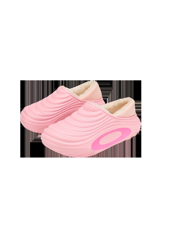 Lightweight Waterproof Upper Cotton Slippers Heel Winter Outdoor Wear  New Indoor Fleece Warm Anti-slip Slippers Couple