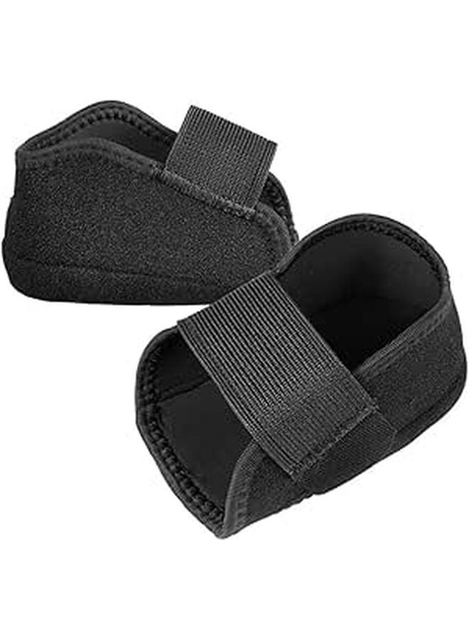 Thick Anti Wear Heel Cushion Pads Hook Loop Sleeves For Men Women Size L 41 45 Black 2pcs - Image 1