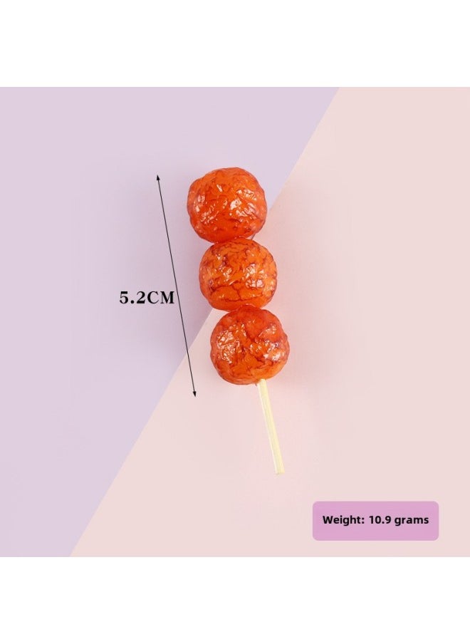 xozgdovg - PVC Simulation Food Keychain Fun Squid Whisker Gluten Corn Barbecue String Toy Funny Food Play Model-Color:Fried Balls-model - Image 1