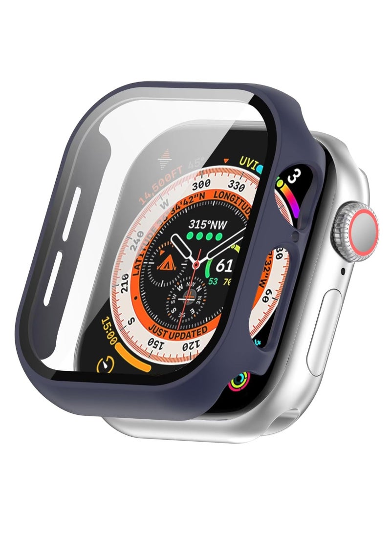 MIGOFAST Case Compatible with Apple Watch Series 10 46mm PC Tempered Film Anti-Fall Anti-Scratch Watch Protective Cover Compatible with Apple Watch Series 10 46mm Dark Blue - Image 1