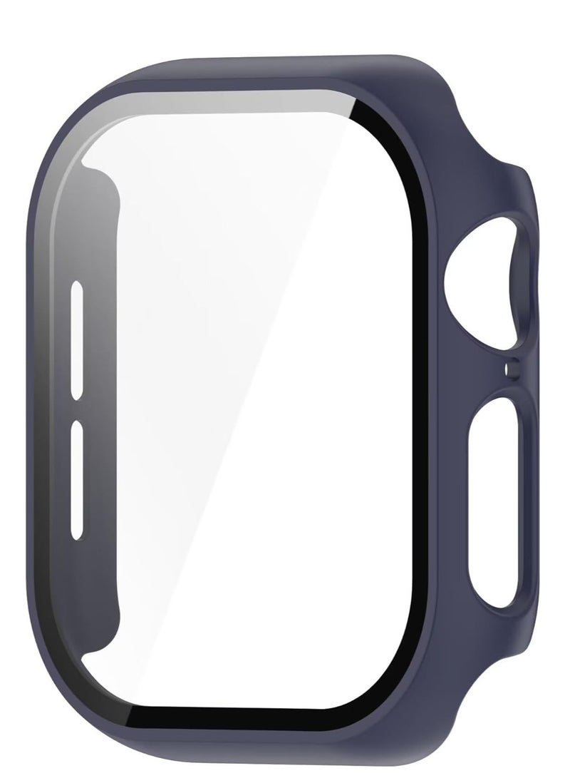 MIGOFAST Case Compatible with Apple Watch Series 10 46mm PC Tempered Film Anti-Fall Anti-Scratch Watch Protective Cover Compatible with Apple Watch Series 10 46mm Dark Blue - Image 3