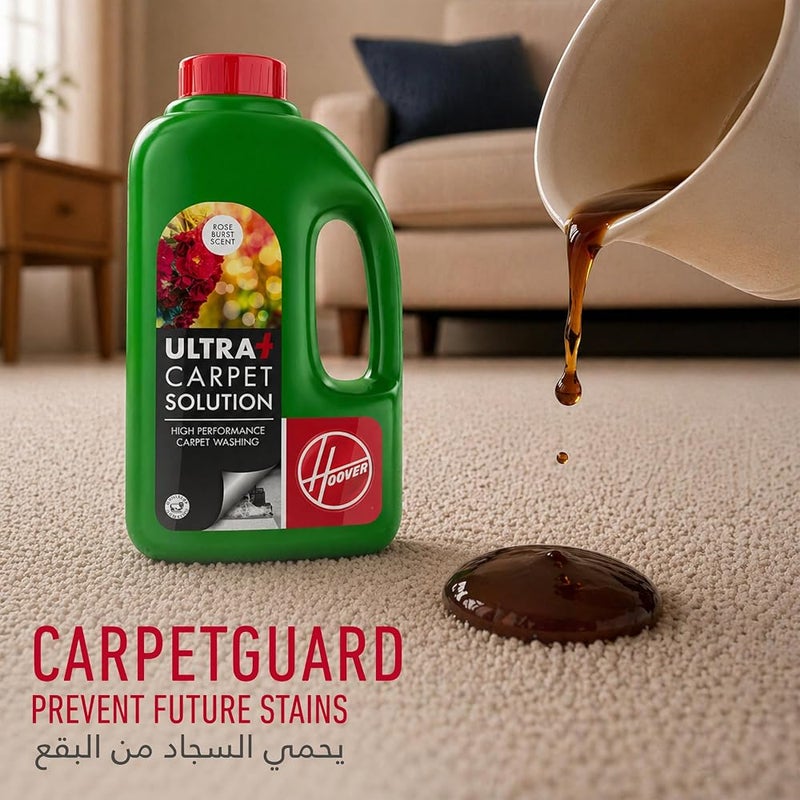 Hoover Ultra+ Carpet Cleaning Solution, 1.5L, Stain Fighting Formula, Upholstery Cleaners, Rose Scent - Image 4