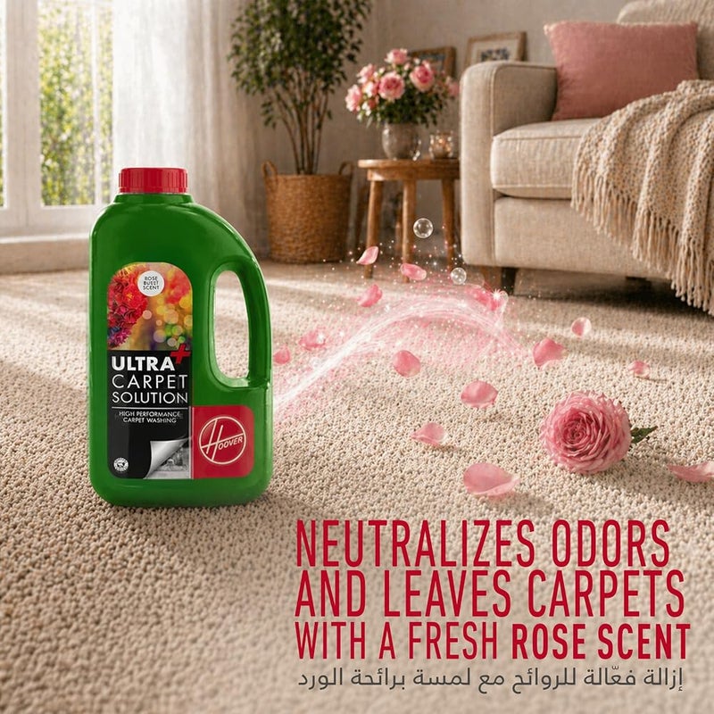 Hoover Ultra+ Carpet Cleaning Solution, 1.5L, Stain Fighting Formula, Upholstery Cleaners, Rose Scent - Image 5
