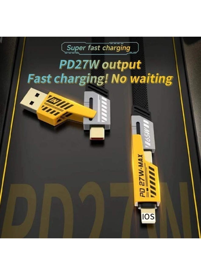 120W Dual USB Dual Type C Fast Charging Set Multi Port PD Charger + 4 in 1 Cable Intelligent Safety Protection Compatible with iPhone Android - Image 5