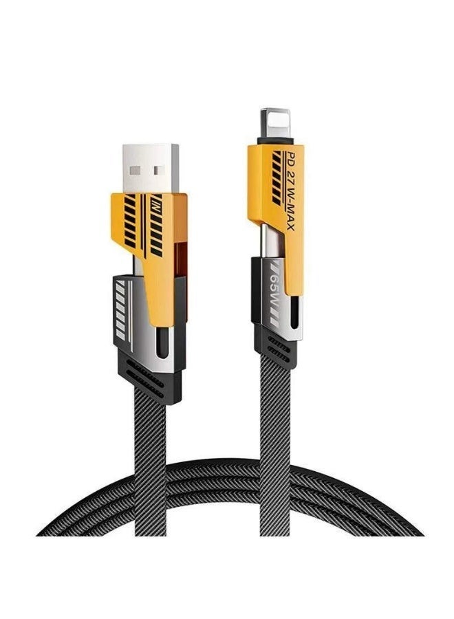 120W Dual USB Dual Type C Fast Charging Set Multi Port PD Charger + 4 in 1 Cable Intelligent Safety Protection Compatible with iPhone Android - Image 4