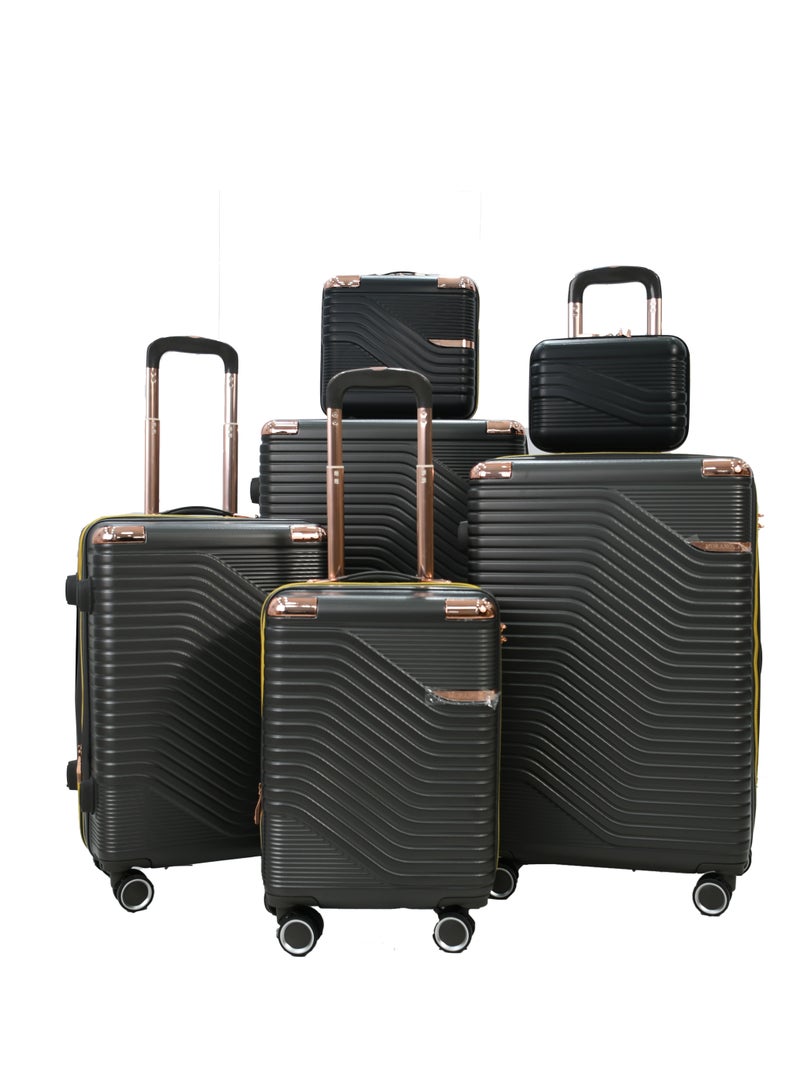 MORANO 6-Piece Luggage Trolley Bag Set Dark Grey - Image 1