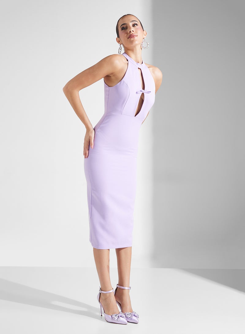 Ella Limited Edition Lilac Halter Midi Dress  - Image 4