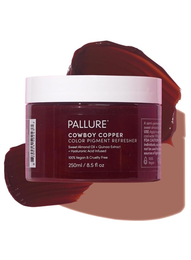 Pallure Color Pigment Refresher Mask, Semi Permanent Hair Color Depositing Conditioner, 8.5 Oz (Copper Brown)  - Image 1