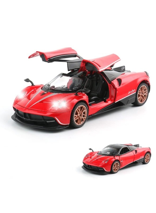 حديقة الألعاب سيارة رياضية فائقة بمقياس 1/22، نموذج محاكاة مصغر، قطعة معدنية قابلة للتجميع، ديكور مكتب منزلي، للعرض باللون الأحمر - Image 1