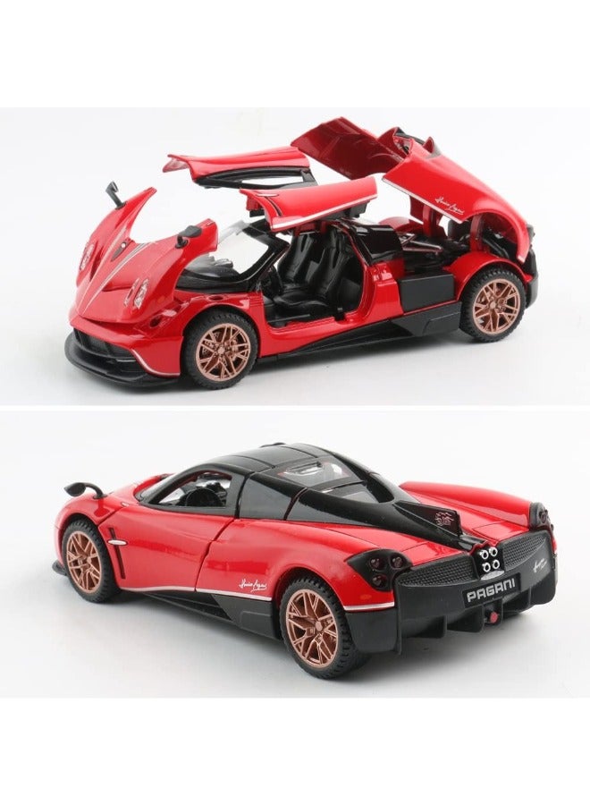 حديقة الألعاب سيارة رياضية فائقة بمقياس 1/22، نموذج محاكاة مصغر، قطعة معدنية قابلة للتجميع، ديكور مكتب منزلي، للعرض باللون الأحمر - Image 2