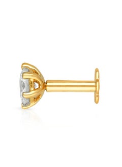 Malabar Gold and Diamonds دبوس أنف من الألماس الأصفر النقي 18 قيراطًا بدرجة نقاء 750 MSOB4R001NP1YVS-F للنساء  - Image 3
