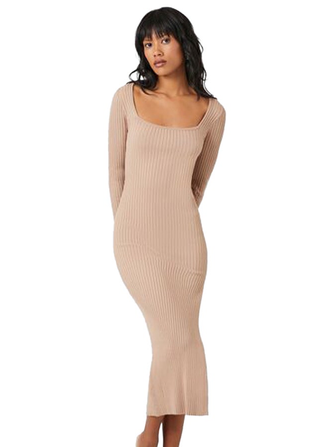 FOREVER 21 Thigh-Slit Midi Sweater Dress  - Image 3