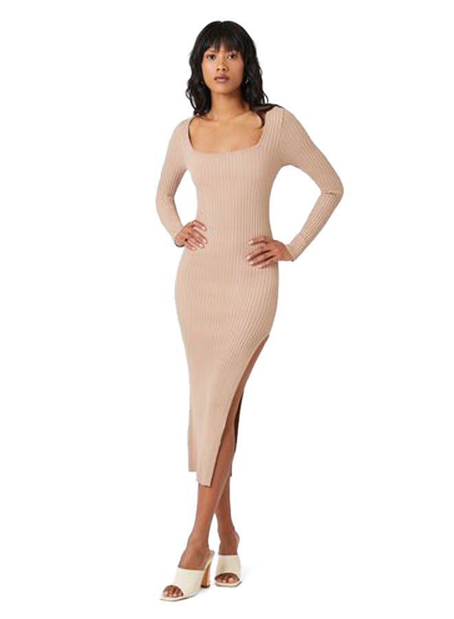 FOREVER 21 Thigh-Slit Midi Sweater Dress  - Image 2