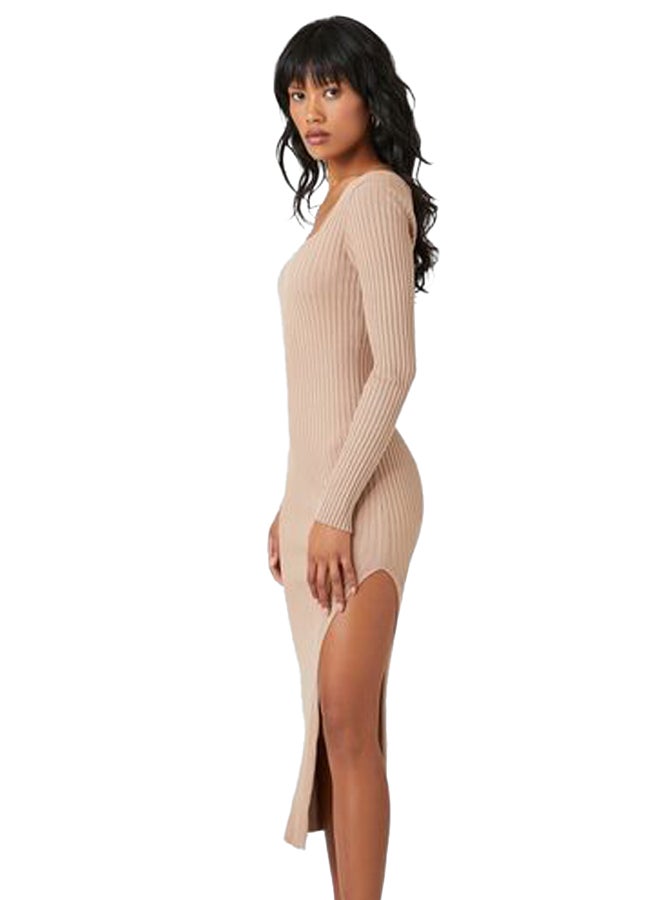 FOREVER 21 Thigh-Slit Midi Sweater Dress  - Image 4