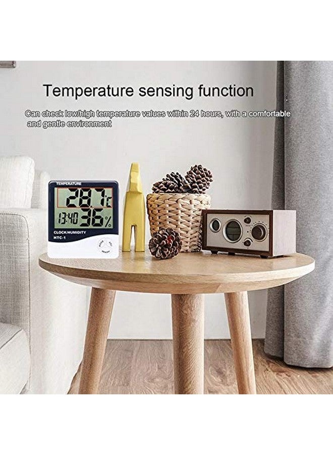 CLOMANA ® HTC-1 Room Thermometer with Humidity Incubator Meter and Accurate Temperature Indicator Wall Mounting LED Digital Clock Monitor for Indoor/Outdoor - Image 5