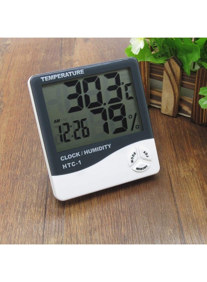 CLOMANA ® HTC-1 Room Thermometer with Humidity Incubator Meter and Accurate Temperature Indicator Wall Mounting LED Digital Clock Monitor for Indoor/Outdoor - Image 2