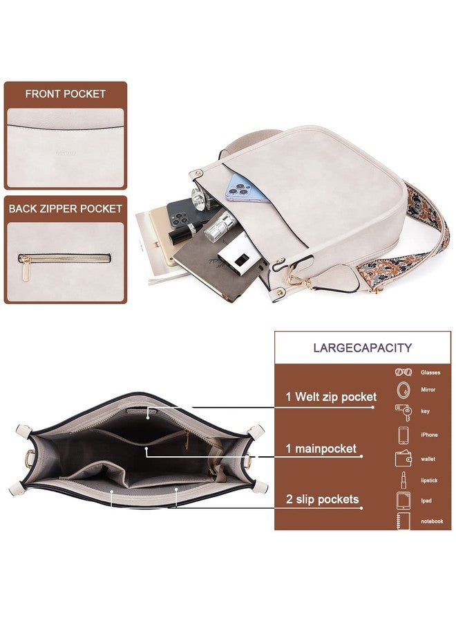 Caitina Crossbody Bag Women Vegan Leather Hobo Handbag Trendy Crossbody Shoulder Bag Purses For Women with 2 Adjustable Strap, A5-white, Fashion Retro - Image 4