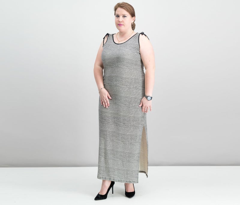 RALPH LAUREN Sleeveless Maxi Dress, Polo Black and Parchment  - Image 1