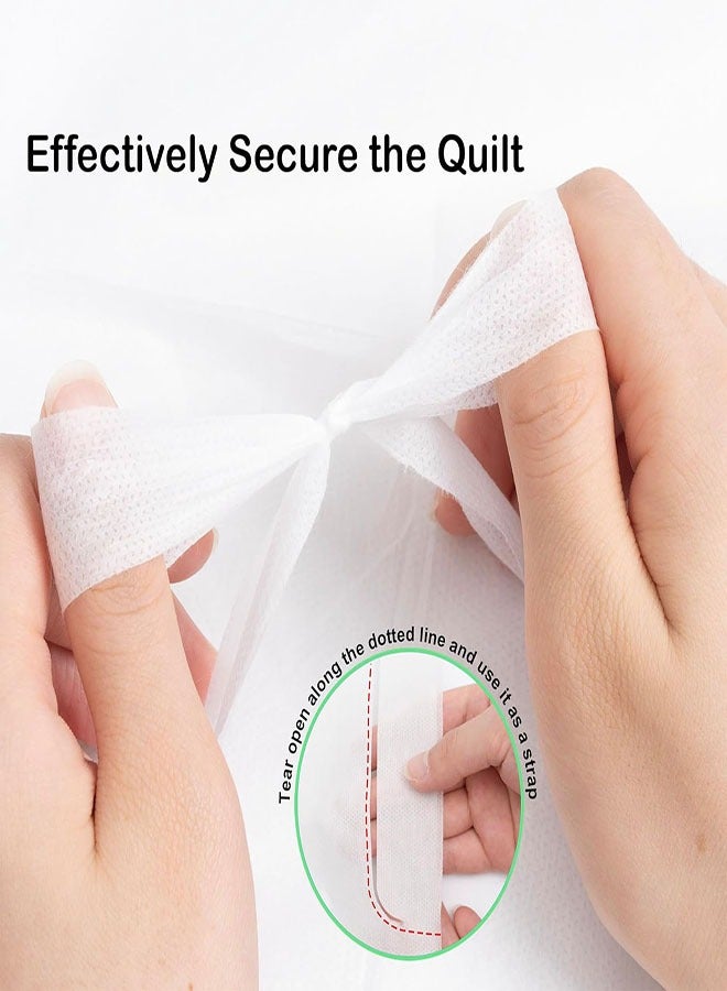 ملاءات سرير يمكن التخلص منها للسفر، مجموعة مفروشات سرير محمولة يمكن التخلص منها مع ملاءة سرير*1/غطاء لحاف*1/أغطية وسائد*2 ملاءات سرير يمكن التخلص منها بحجم كينغ للسفر ورحلات العمل والتخييم والفنادق (4 قطع) - Image 5