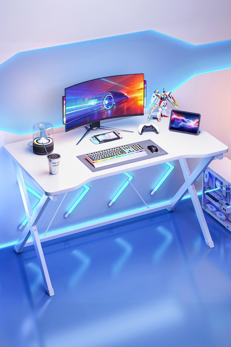Stubborn Stable Gaming Table, 54cm extra-wide Computer Table, Carbon Fiber Gaming Desk with 2 Cable Grommet, Ergonomic PC Table for Gamers, Office Desk for Small Space, 100*54*75cm - Image 1