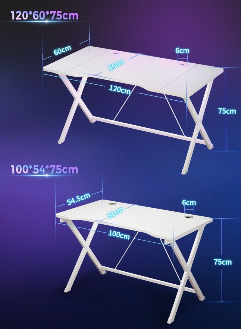 Stubborn Stable Gaming Table, Extra-wide Computer Table, Carbon Fiber Gaming Desk with 2 Cable Grommet, Ergonomic PC Table for Gamers, Office Desk for Small Space - Image 2