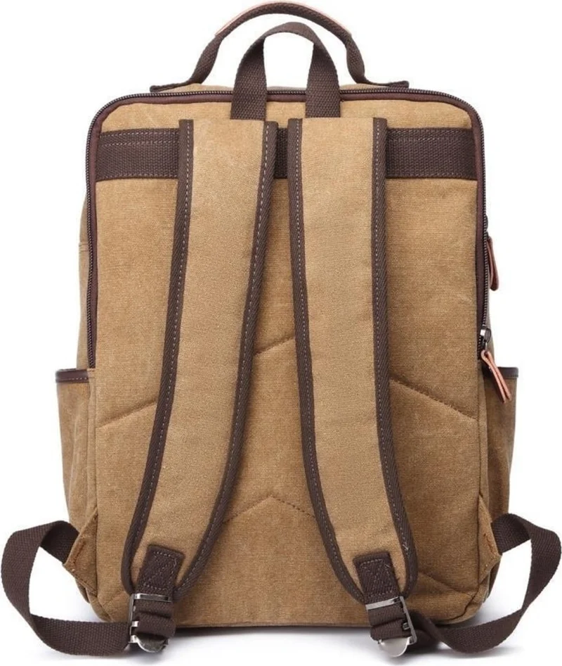 C-Active Canvas Fabric Large Size Backpack 1260 Light Brown