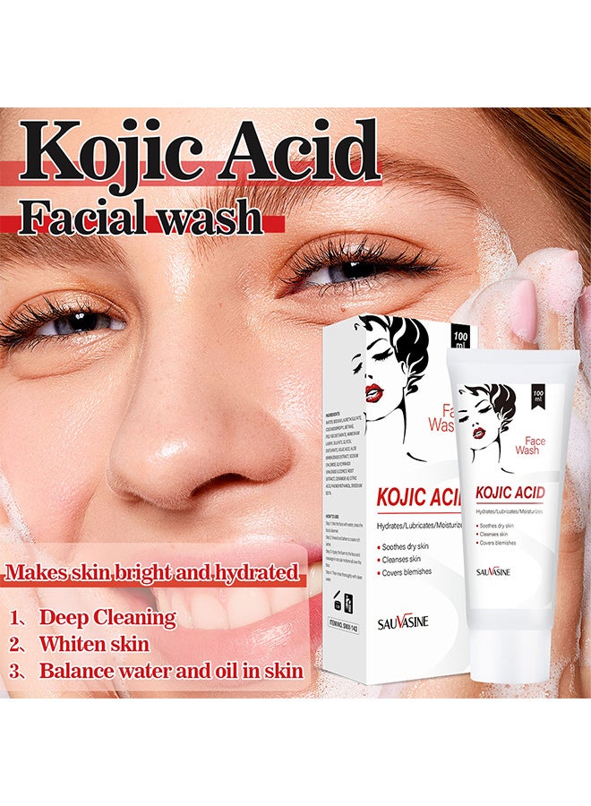 SAUVASINE Kojic Acid Cleanser 100g Facial Care Cleanser Refreshing Moisturizing - Image 2
