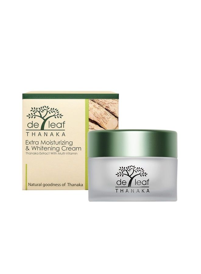 de leaf thanaka كريم مرطب إضافي، كريم مرطب للوجه من الألوة فيرا مع فيتامين A و C و E، 45 مل / 1.52 أونصة سائلة - Image 1