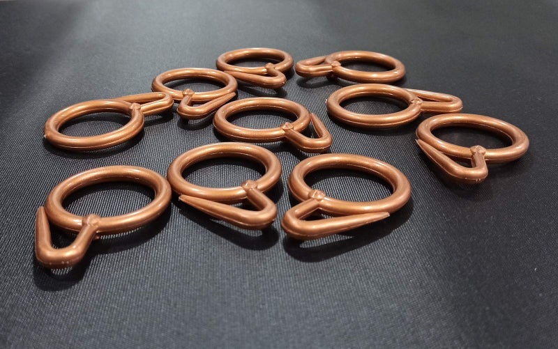 FAPBADRI Plastic Curtain Rings for Windows Curtains, Door Curtains, Bathroom Curtains and Other Multipurpose Usage - Colour: Copper - 50 Pieces - Image 4