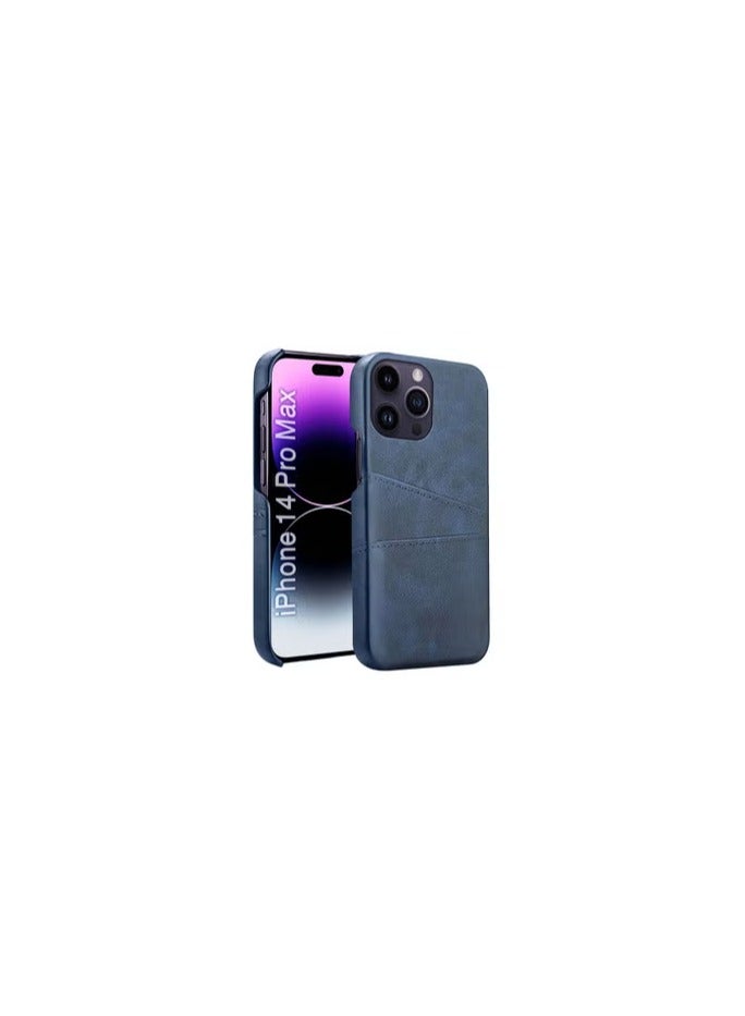 CATANES iPhone 14 Pro Max Case Cover Leather with Card Holder for Men Women Phone Case - Blue  - Image 1