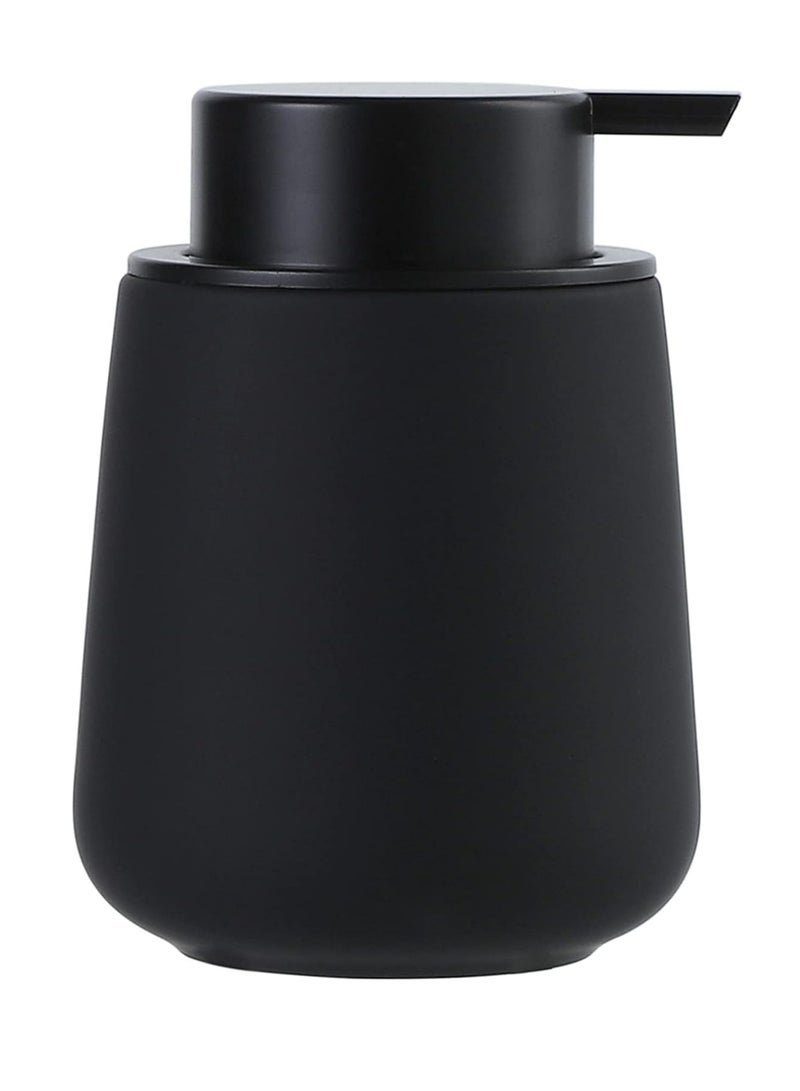 Ceramic Soap Dispenser - 12oz Refillable Pump Bottle for Hand Soap, Lotion, or Essential Oils (Black) - Image 1