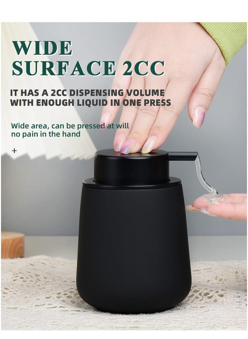 Ceramic Soap Dispenser - 12oz Refillable Pump Bottle for Hand Soap, Lotion, or Essential Oils (Black) - Image 4