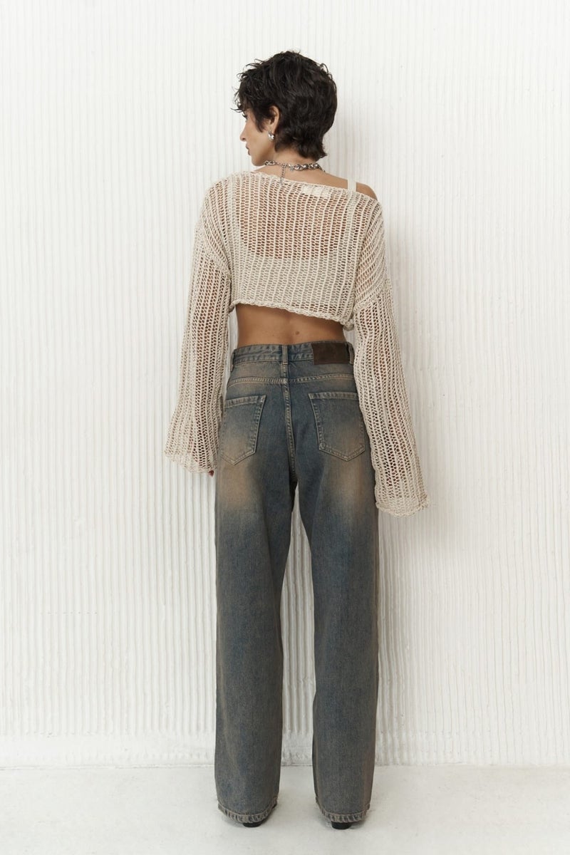 Mai Collection Gatlin Dirty Grey Pocket Detail Jeans  - Image 2