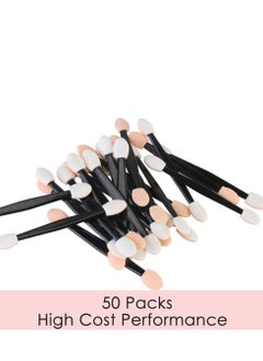 Viedouce 50 pcs Disposable Dual Sides Eye Shadow Sponge Applicators with Container, Eyeshadow Brushes Makeup Applicator  - Image 3